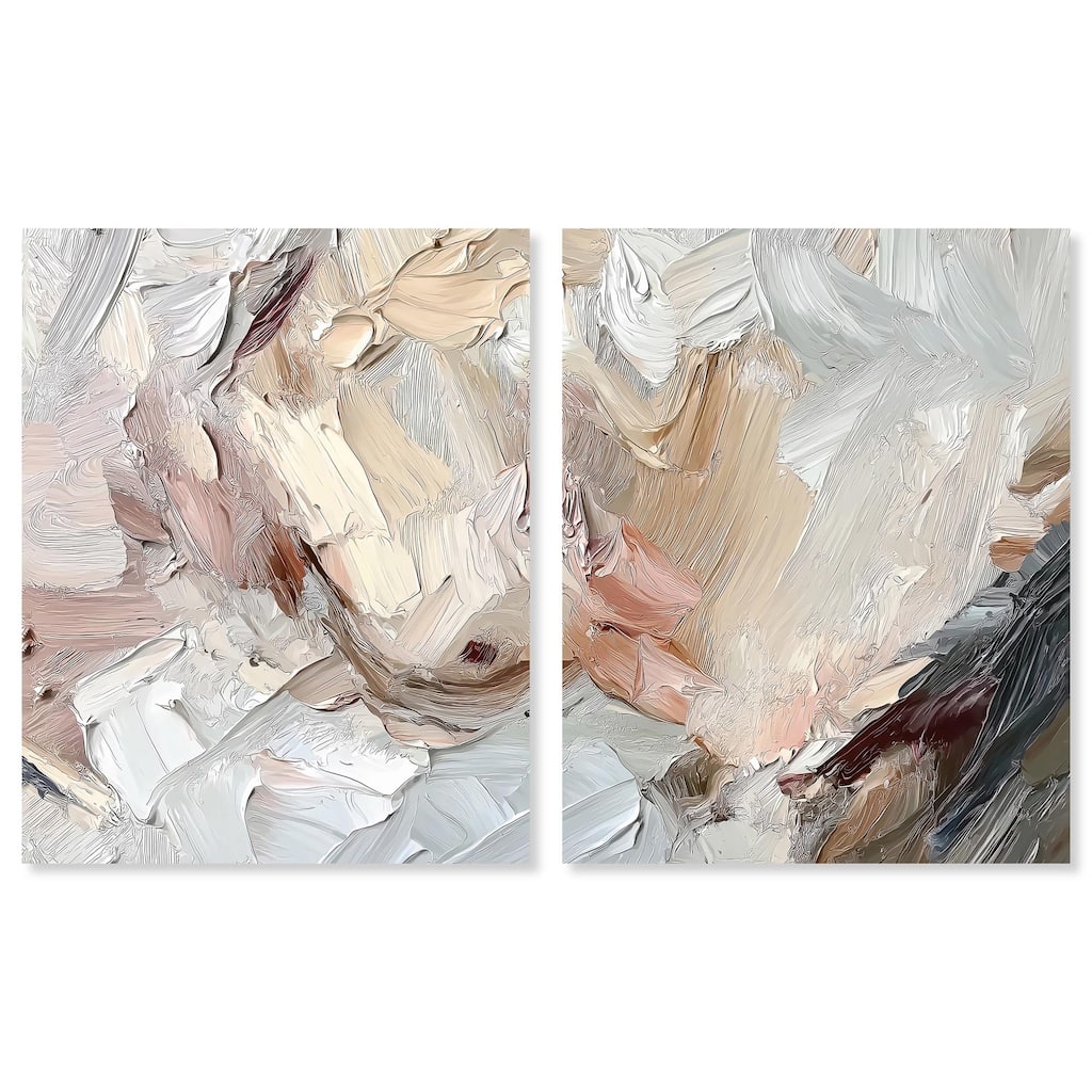 Running Horse Neutral I Canvas Set of 2 by Art Remedy, Gallery Wrapped