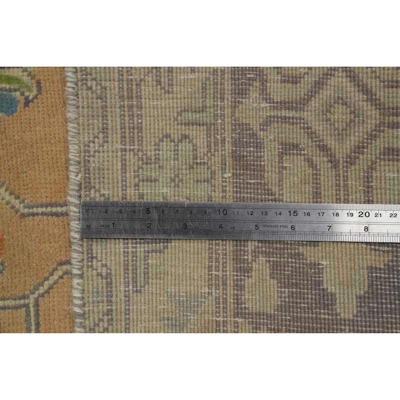 Hand Knotted Oriental 100% Wool Carpet Traditional Floral Oranges & Rust Tabriz Area Rug - 11' 2'' X 8' 3''