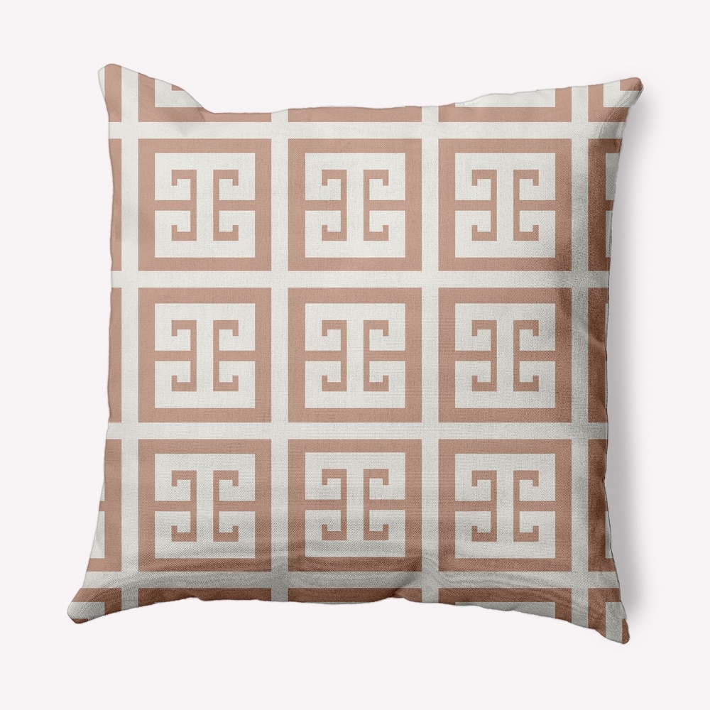 Greek Key Patterned Nautical Indoor/Outdoor Throw Pillow