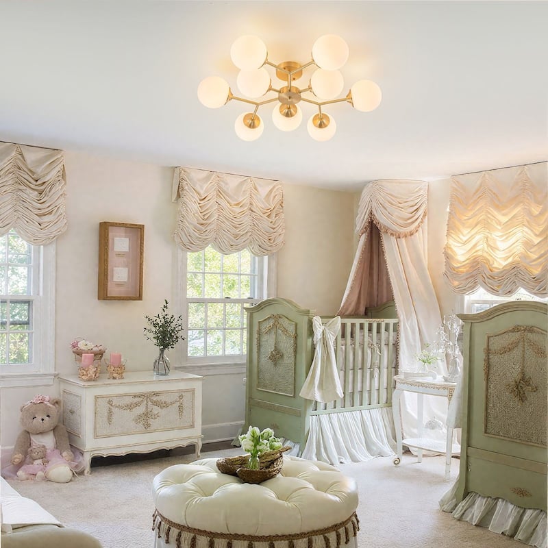 38.5" Mid Century Semi Flush Mount Ceiling Light Modern Sputnik Chandelier