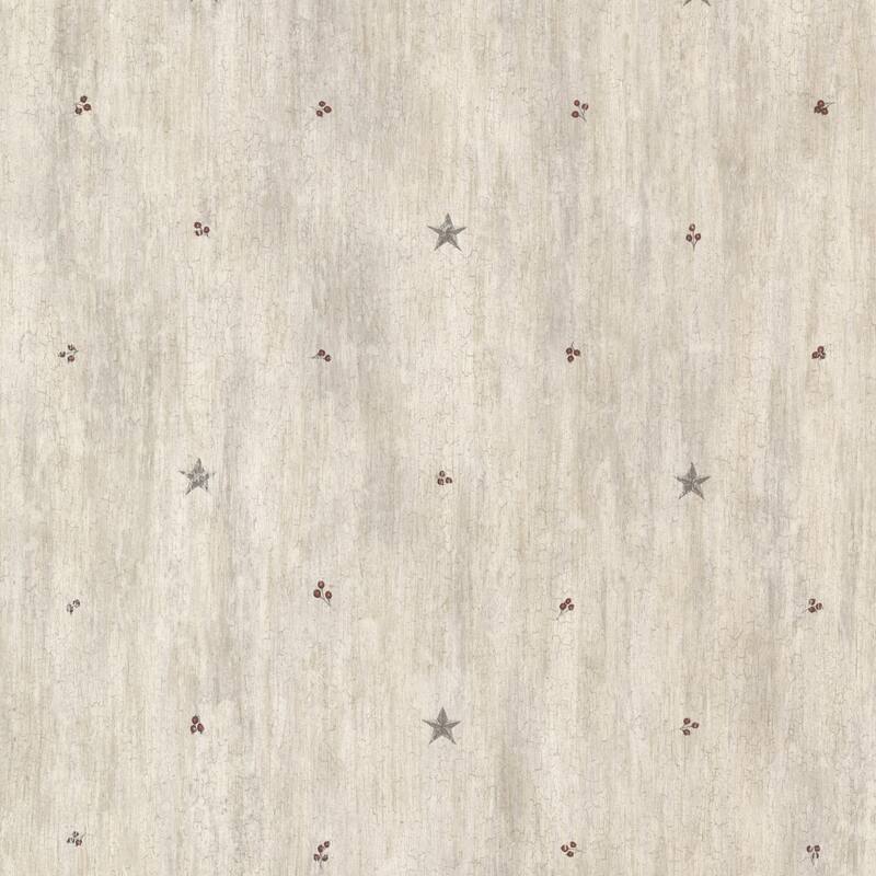 Chesapeake Bryndle Grey Barnstar & Sprigs Wallpaper - 20.5in x 396in x 0.025in