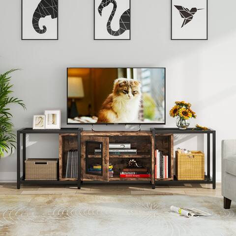 75 inch TV Stand TV Cabinet Industrial Entertainment Center 3 Tier Media TV Console Table with Door