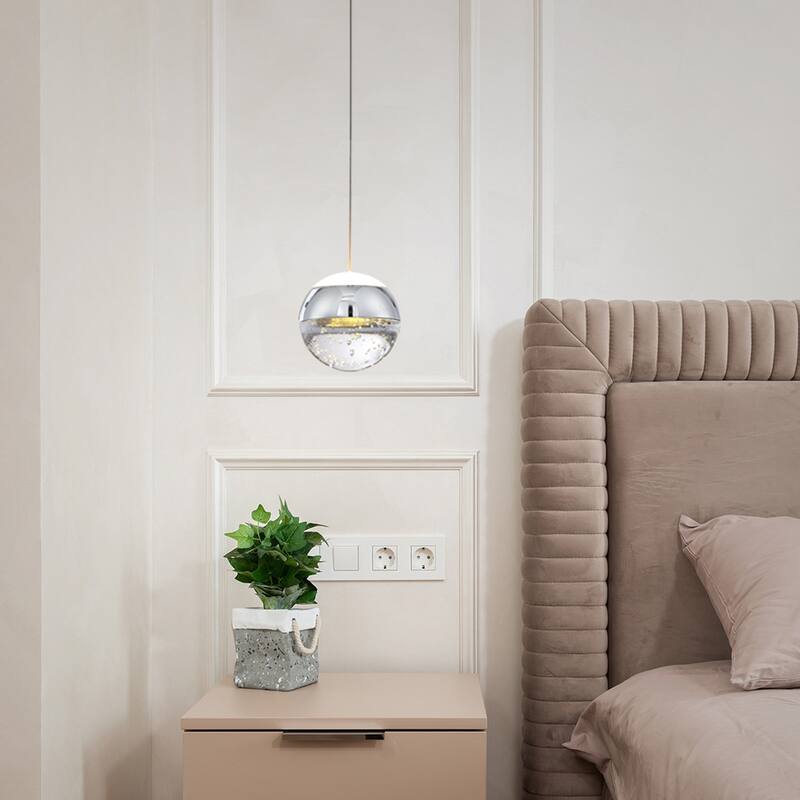 1-Light/3-Lights Globe LED Pendant Light with Bubble Crystal Ball