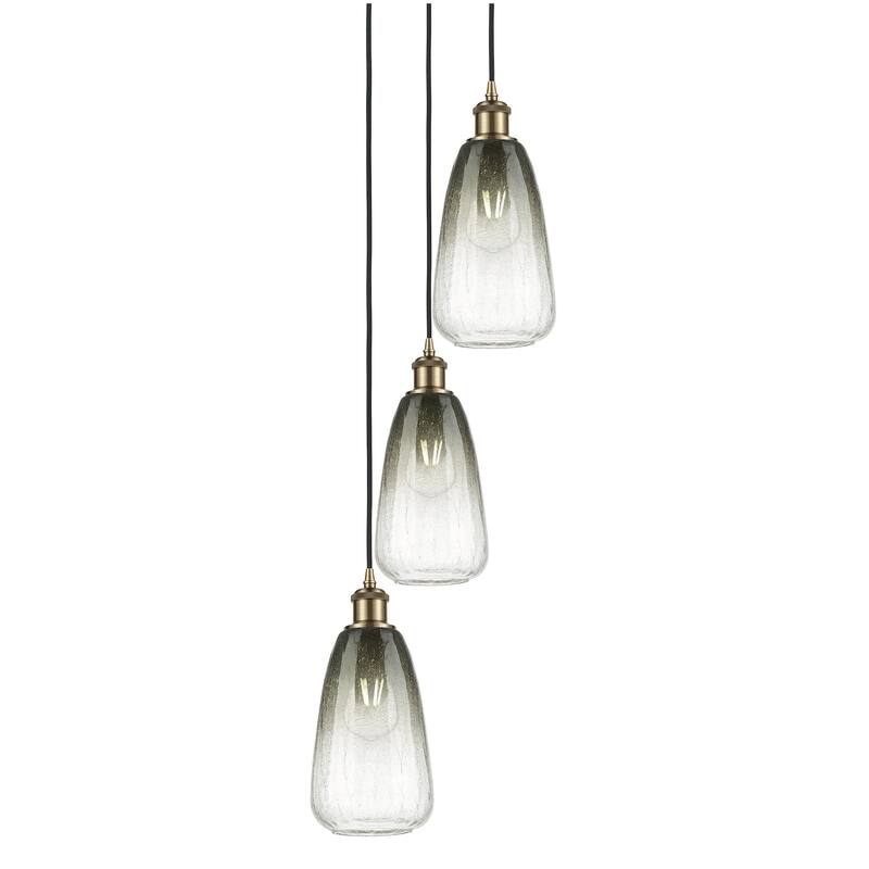 Innovations Lighting 113B-3P-40-13 Brookhaven Almond Pendant - Antique Brass / Slate