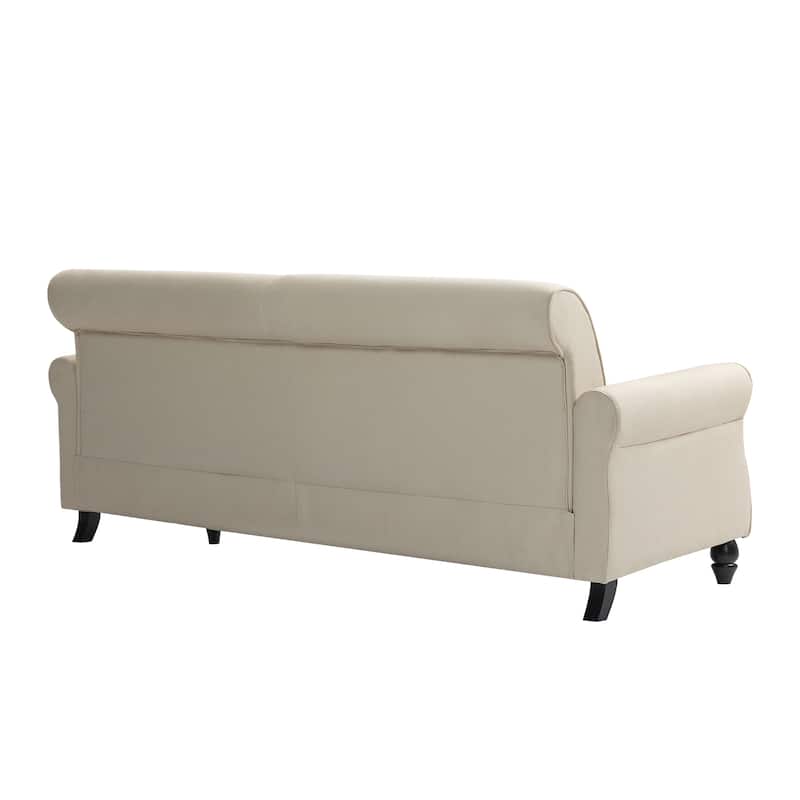 73" Sofa with Nailhead Trim Rolled Arms