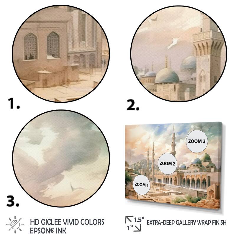 Designart "The Prophets Mosque Religious II" Christianism Framed Canvas Wall Art