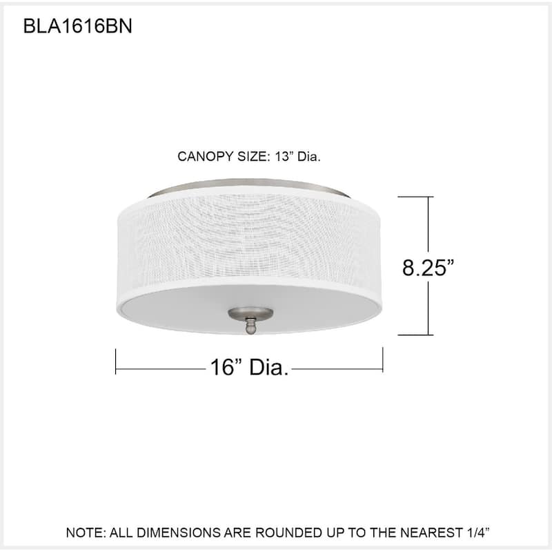 Blanche 3-Light Brushed Nickel Flush Mount Light