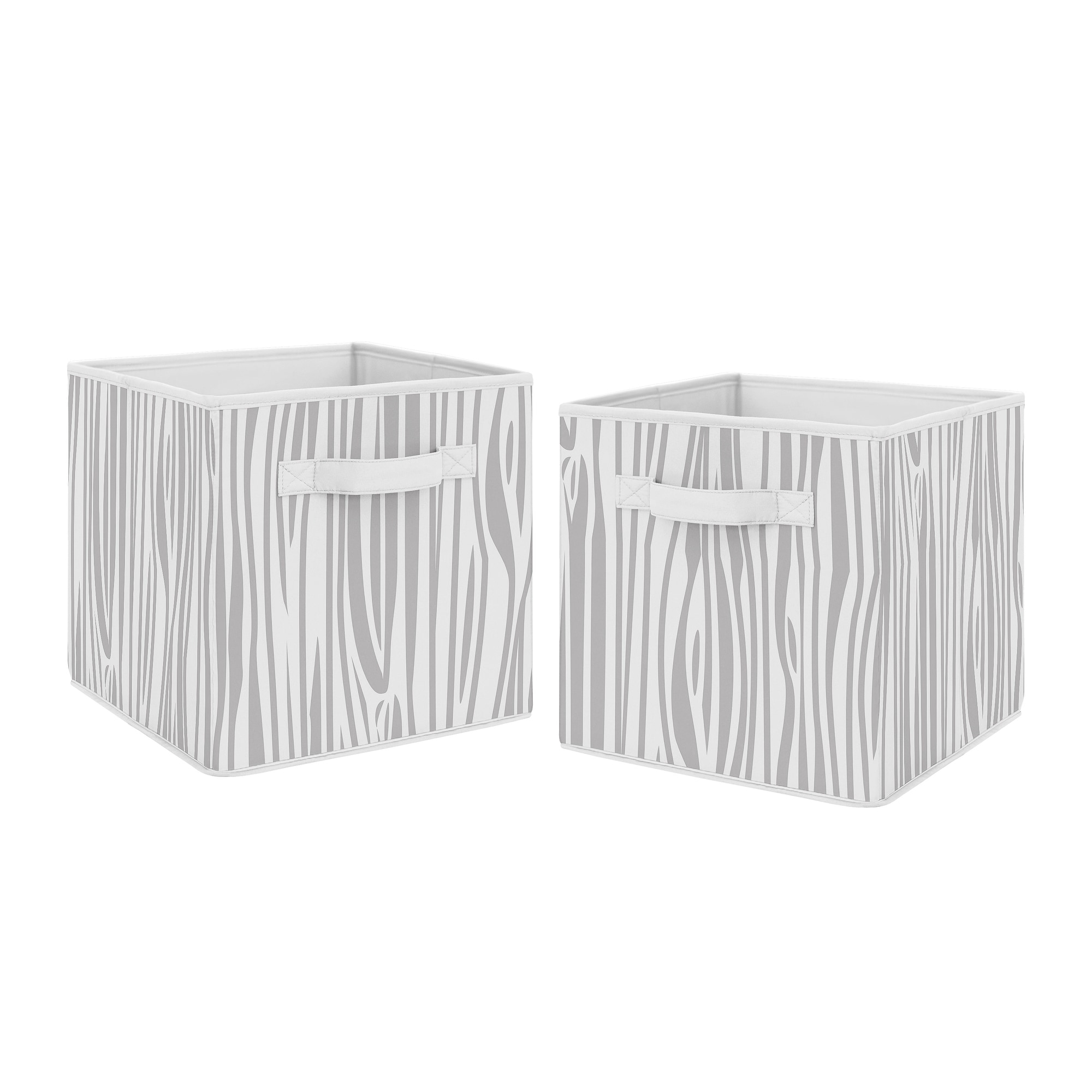 grey and white storage bins