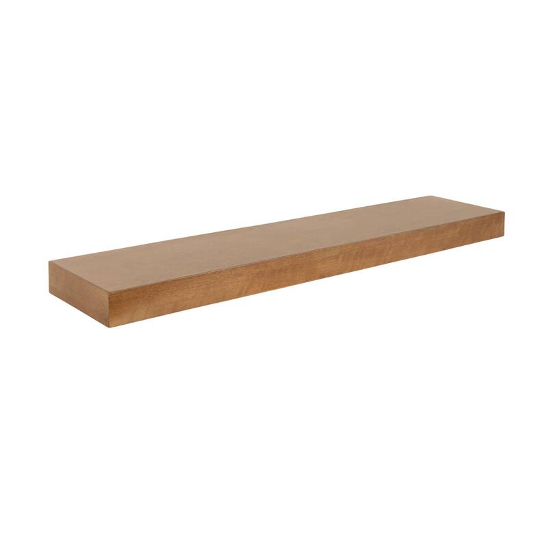 Kate and Laurel Havlock Wood Shelf Set - 36x8 - Rustic Brown