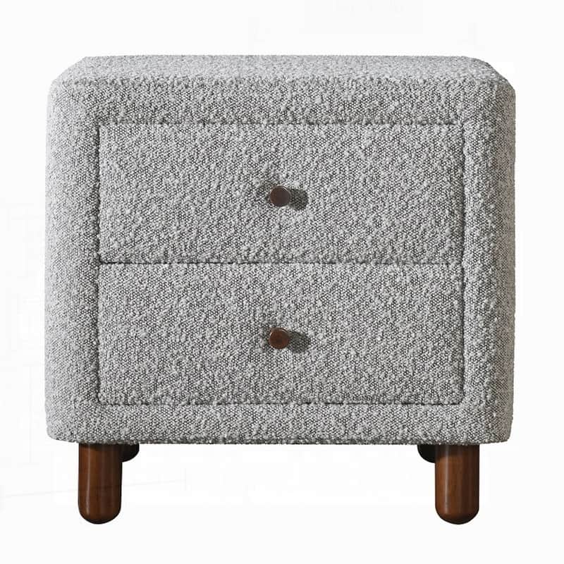 Charming Plush Upholstered Nightstand with Stylish Design for Bedroom