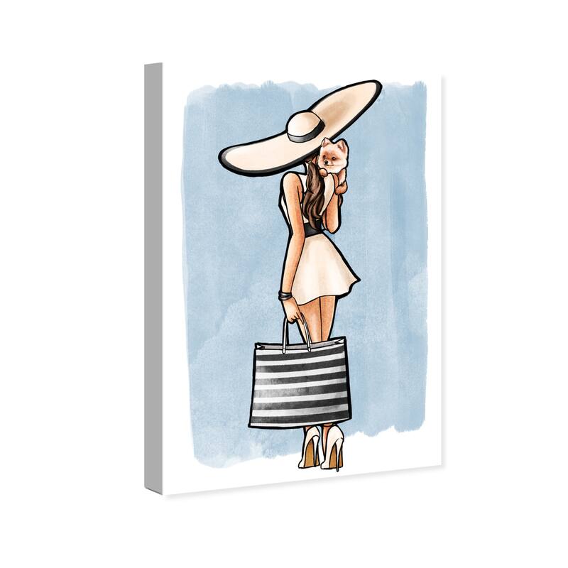 Wynwood Studio Canvas Fashion and Glam Glam with Friend Blue and Light Blue Glam Wall Art Canvas Print