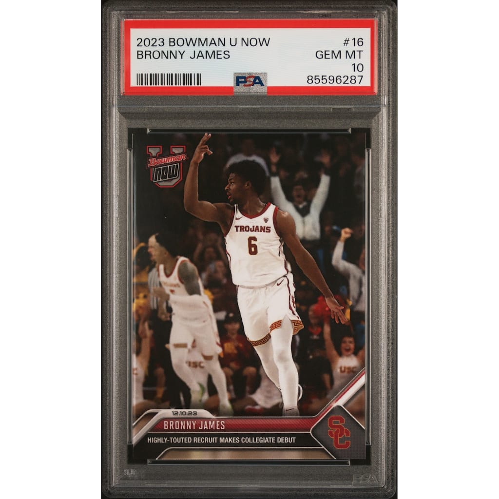Bronny James 2023 Bowman U Topps Now Basketball Rookie Card #16 Graded PSA 10 - 8'6" x 11'6"
