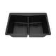 preview thumbnail 1 of 6, 33 Inch Lexicon Platinum Quartz Composite Drop-in Undermount Double Bowl Galaxy Black Kitchen Sink LP-800TM-K-SO Galaxy Black