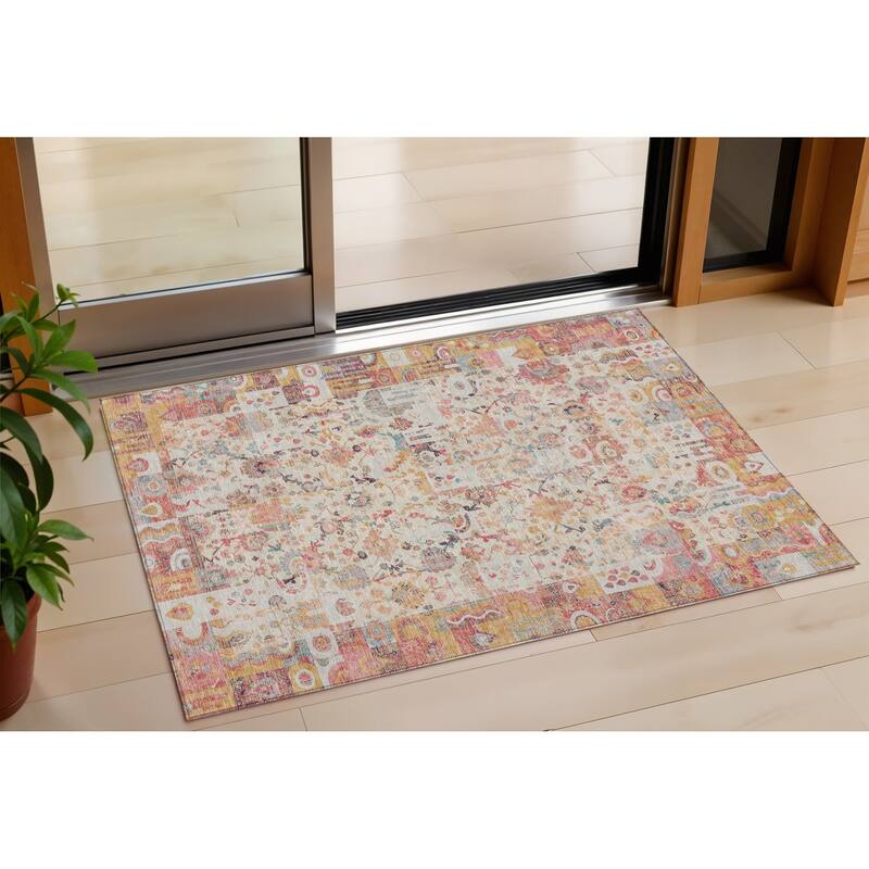 HomeRoots Patchwork Traditional Rectangle Outdoor Rug - 3' x 5'