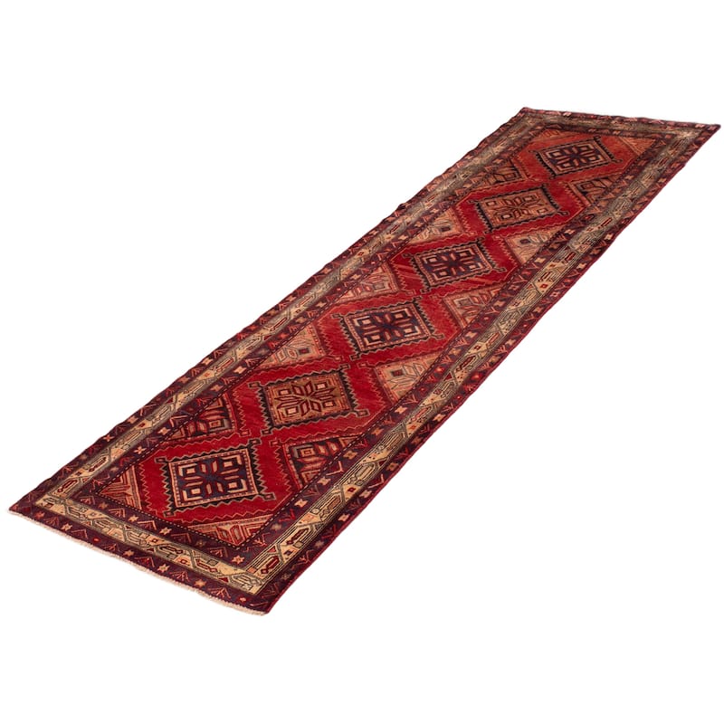 ECARPETGALLERY Hand-knotted Andelz Red Wool Rug - 3'3 x 10'8