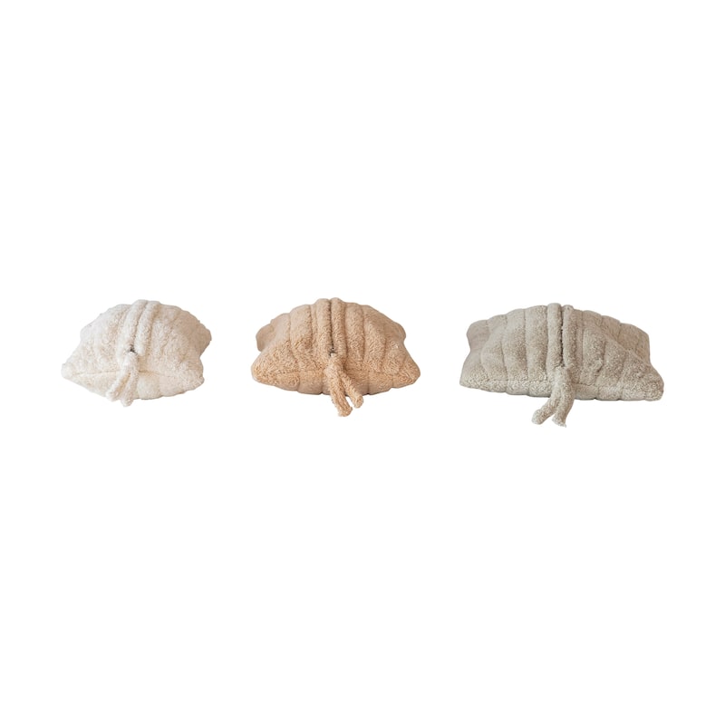 Quilted Cotton Terry Zip Pouches with Interior Coating, Set of 3 - 10.0"L x 7.0"W x 0.4"H