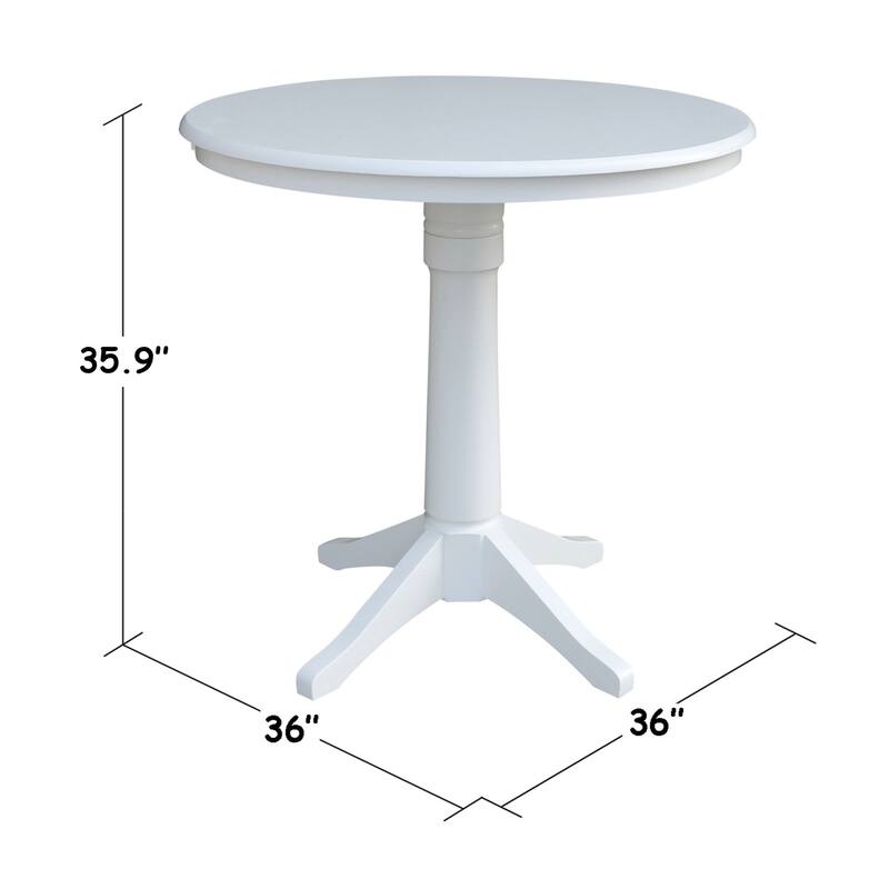 International Concepts Solid Wood 36" Round Pedestal Dining Table