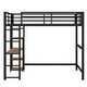 preview thumbnail 10 of 14, Full Size Metal Loft Bed with Built-in Desk and Storage Shelves, Black