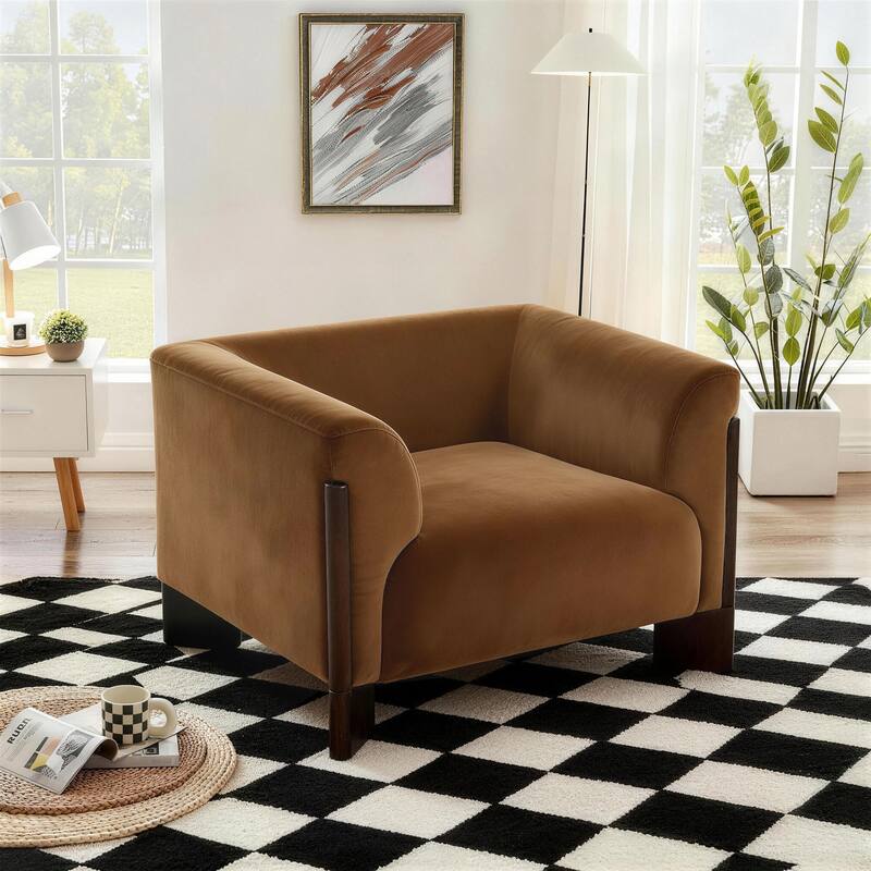 Modern Upholstered Arm Club Chair