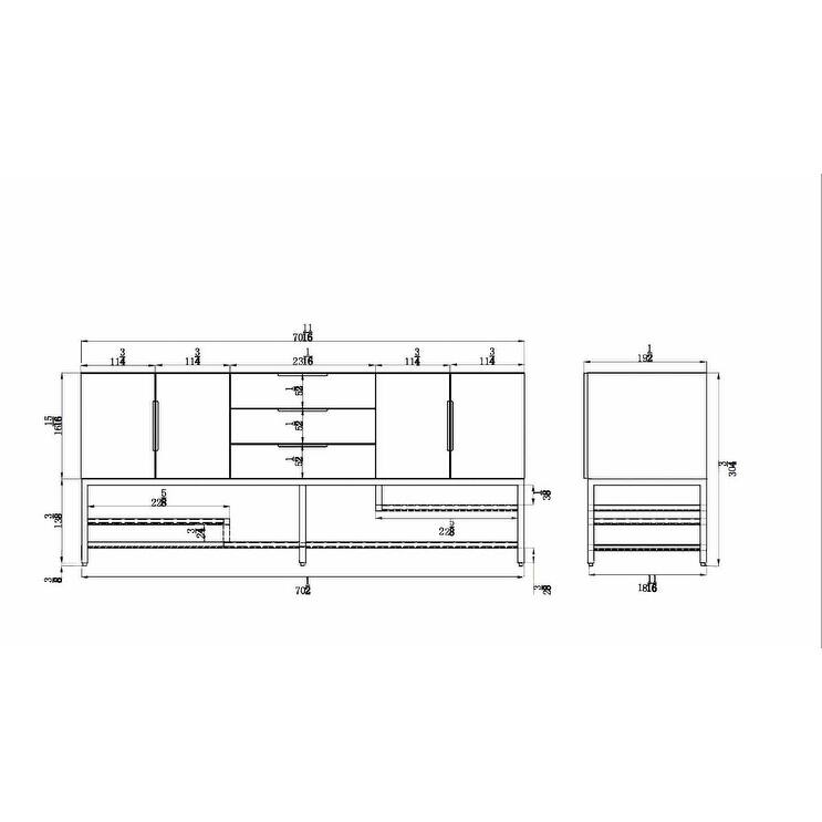 Noble 72" Free Standing Vanity with Reinforced Acrylic Double Sink - 72" Width