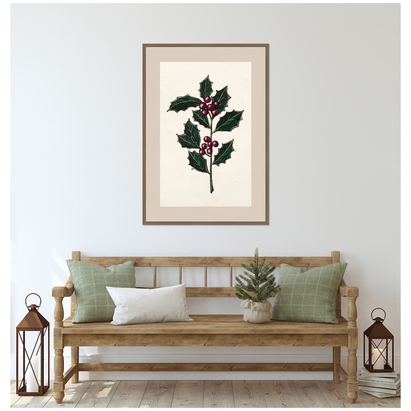 Kate and Laurel Sylvie Framed Canvas Silver and Pine 21 by Pam Vale