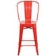 preview thumbnail 64 of 97, 24'' High Metal Indoor-Outdoor Counter Height Stool with Back