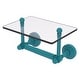 preview thumbnail 5 of 26, Allied Brass Waverly Place Collection Two Post Toilet Tissue Holder with Glass Shelf Glokzin Teal