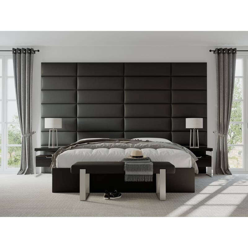 Vant Wooden Night Stand - Grey - Silver Leg