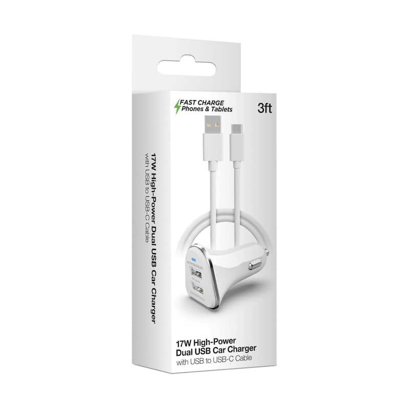 HyperGear Hi-Power Dual USB 3.4A Car Charger for iPhone 15 Androids Tablets Earbuds and Cameras