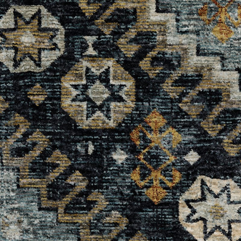 Style Haven Amelie Nomadic Tribal Blue/ Gold Indoor Area Rug
