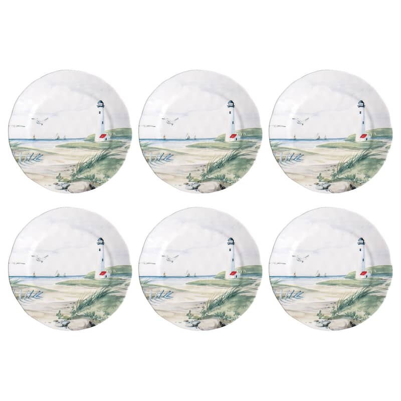 Abode Homewares By the Shore Melamine Salad Plate - White - 8.5" - Set of 6 - White