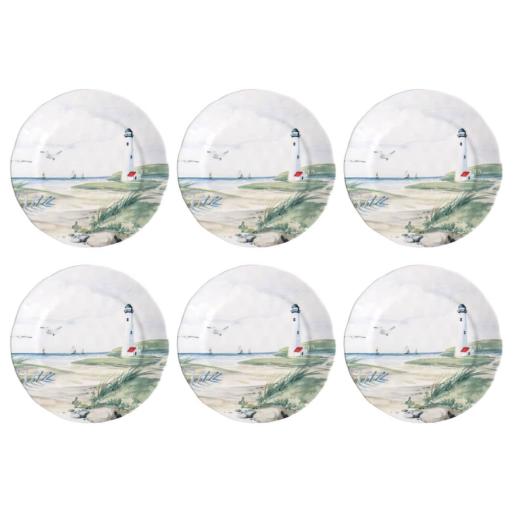 Abode Homewares by TarHong By the Shore Salad Plate, 8.5", Set of 6
