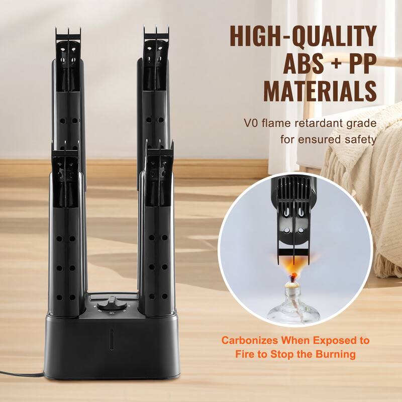 Detachable 4 Tubes Shoe Dryer, Portable Boot Dryer with Timer, Boot Warmers/Dryer with Heat Blower for Snow Boots