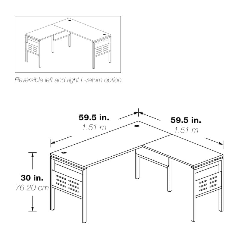 60" Desk with Storage