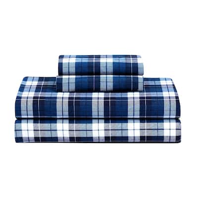 Feather & Stitch Cotton Flannel Sheets Set 4 Piece Bed Sheets Heavy Weight Bedding