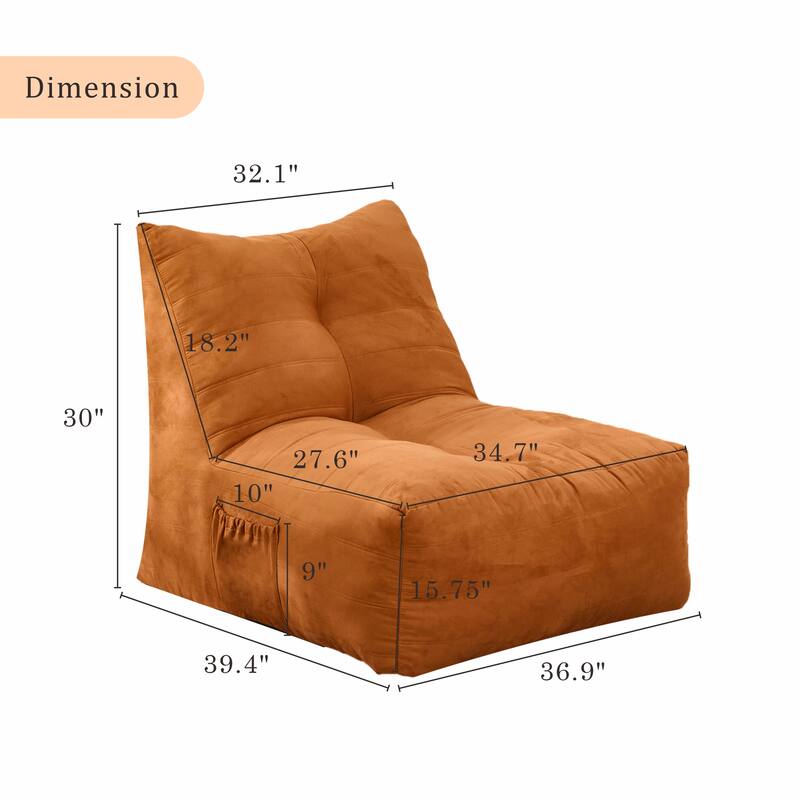 Bean Bag Chair,Lazy Floor Sofa Couch with Pocket