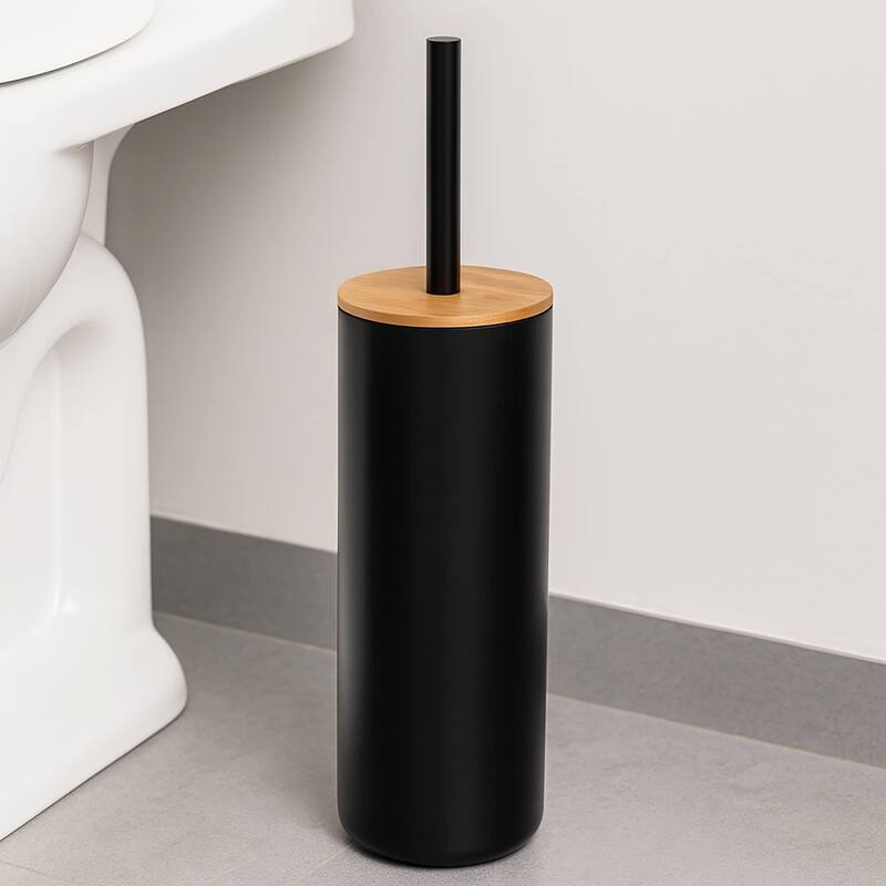 Padang Bathroom Accessories Set Bamboo - Toilet Brush Holder Only - Black