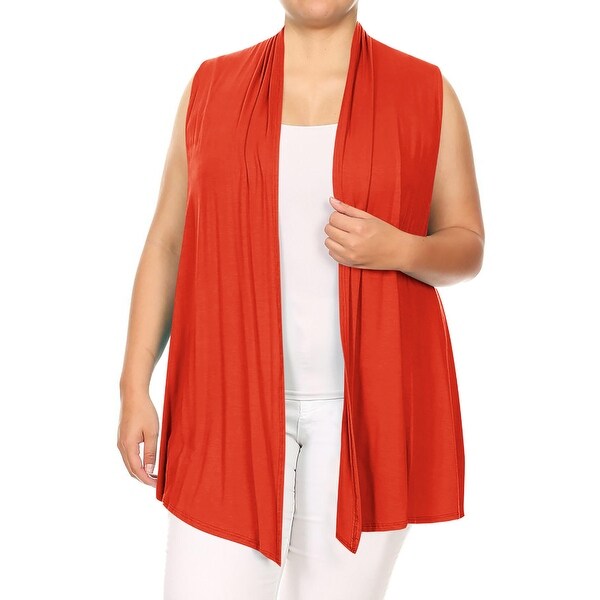 red plus size vest