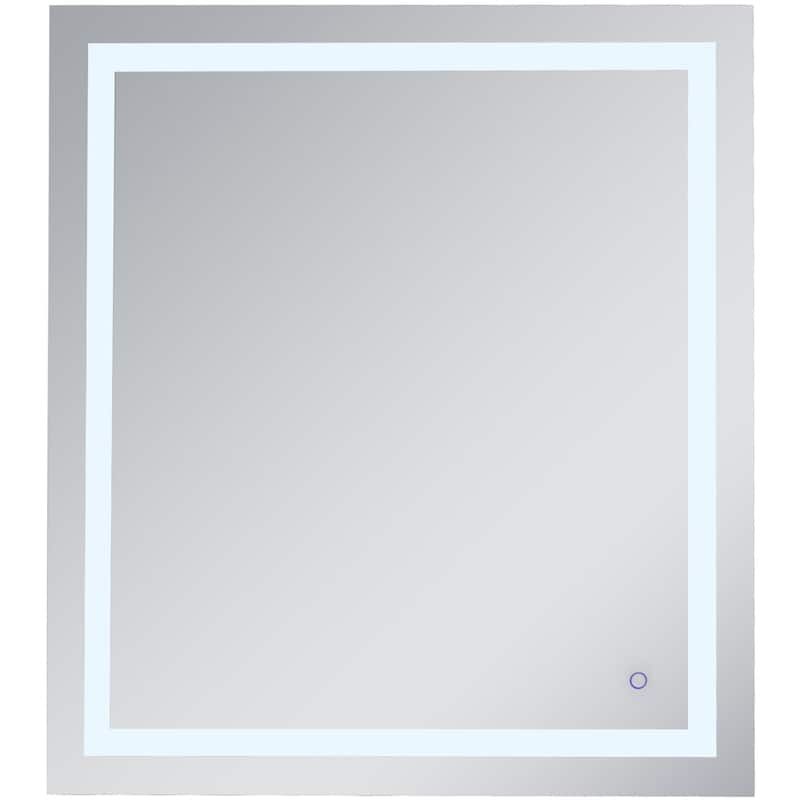 Elegant Lighting Helios 40" x 36" Rectangular Frameless Wall Mounted - Silver