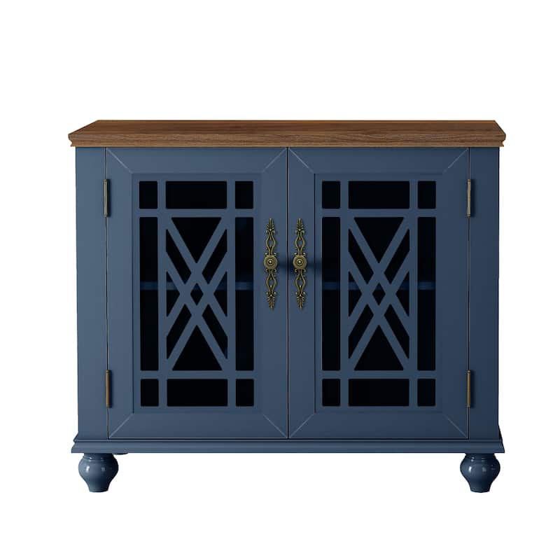 38" Vintage Style Kitchen Accent Buffet Sideboard Cabinet