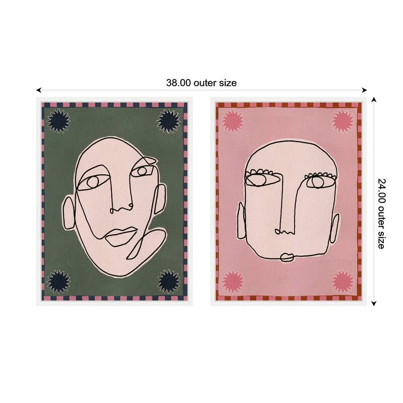 Kate and Laurel Sylvie Under the Sun 1 and 5 Framed Canvas Art Set by Shatha Al Dafai