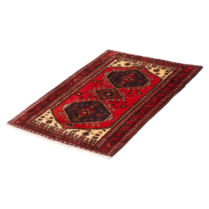 ECARPETGALLERY Hand-knotted Andelz Red Wool Rug - 3'3 x 4'4