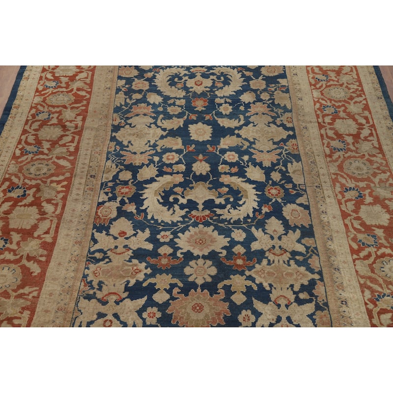Pre-1900 Antique Vegetable Dye Sultanabad Persian Wool Carpet - 10'9" x 18'10"