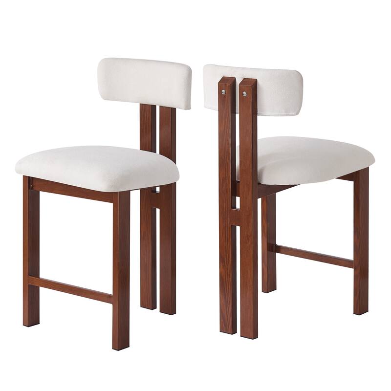 Elegant Round Kitchen Stools‌ – 26.5" Low Back Bar Stools with Padded Seat & Sturdy Metal Frame – Perfect for Dining Areas
