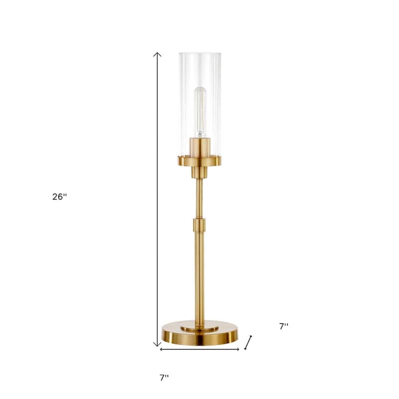 26" Metal Buffet Lamp with Clear Cylinder Shade - 26" H x 7" W x 7" D