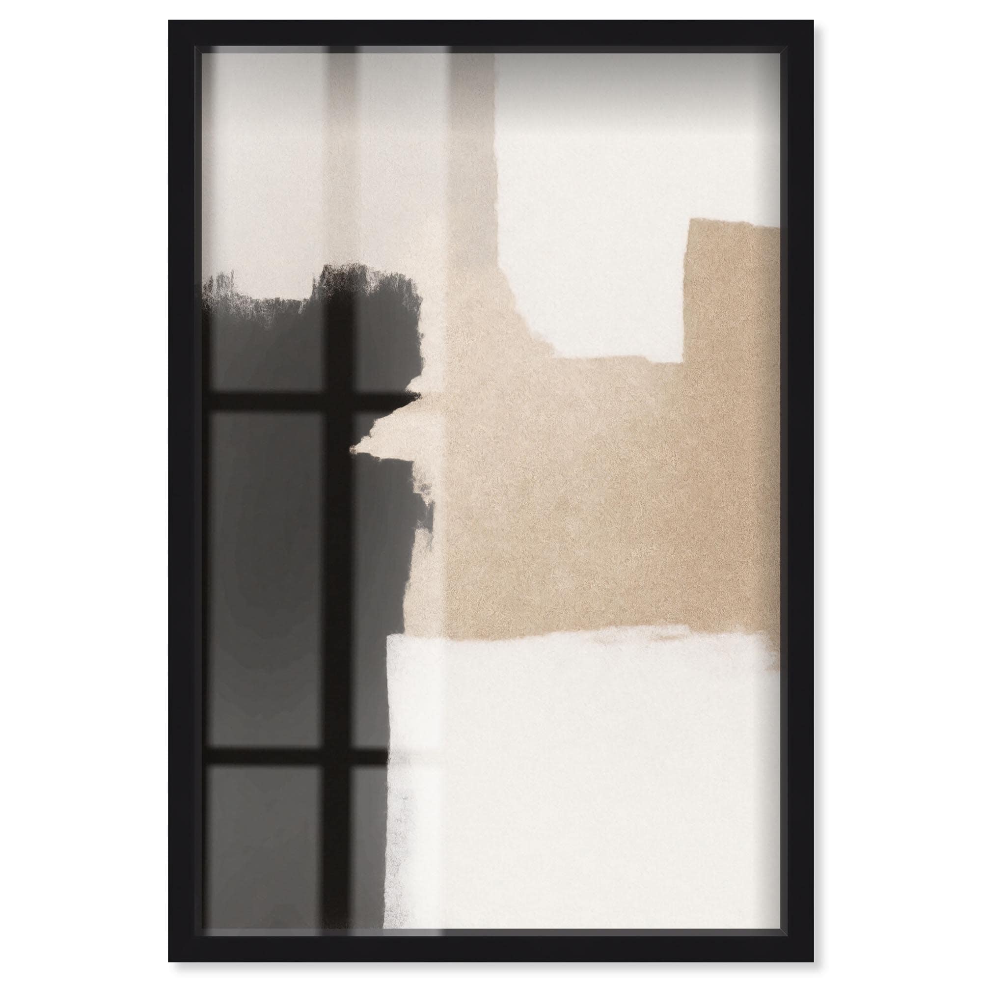 Beige and Black I Shadowbox by Art Remedy