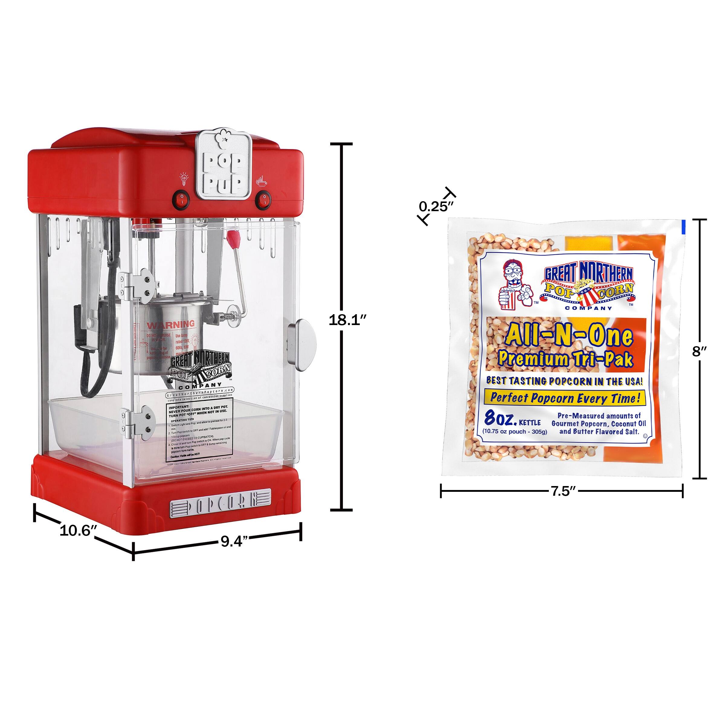 Pop Pup Popcorn Machine 2.5Ounce Kettle with 12Pack PreMeasured