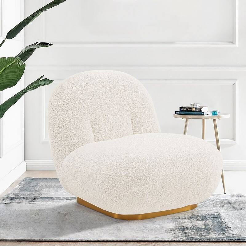 Manhattan Comfort Modern Edina Boucle Accent Chair - White
