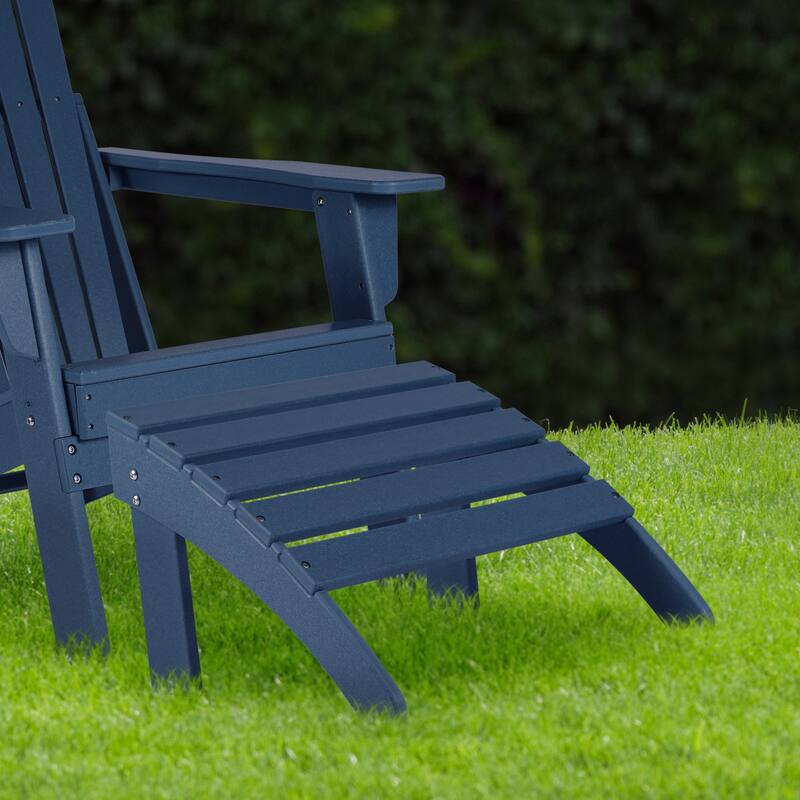 Aoodor Outdoor Adirondack Ottoman, HDPE Adirondack Chair Ottoman - 18"×20.5"