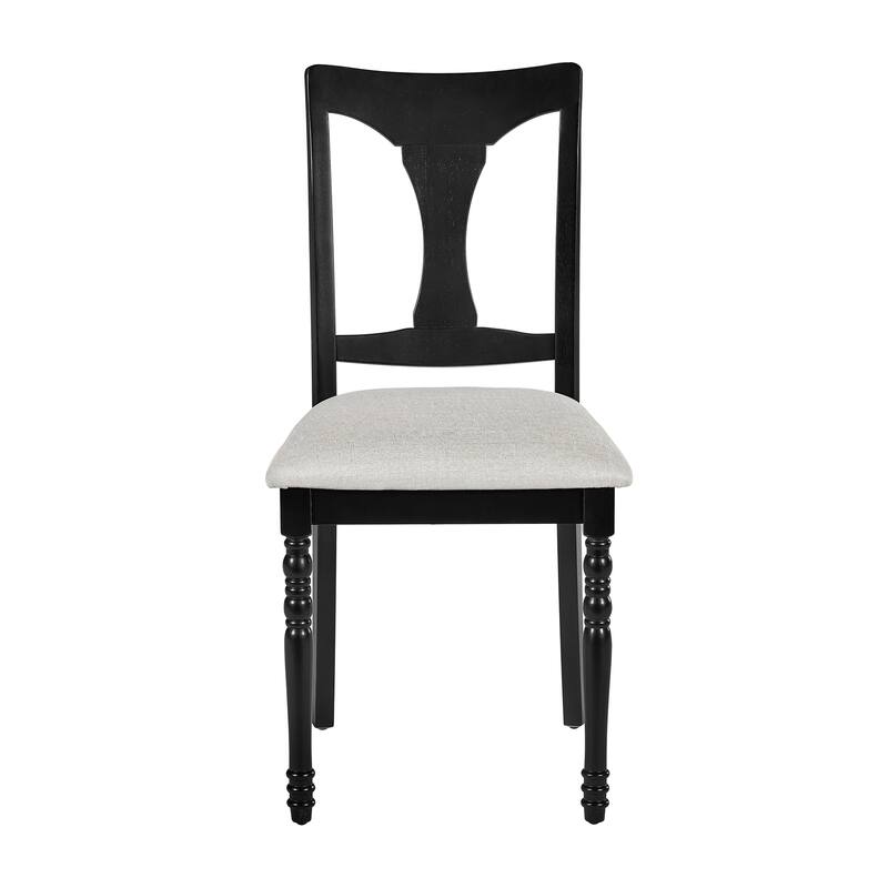 7-Piece Extendable Wood Dining Table Set with Removable Leaf and 6 Durable Chairs for Kitchen Use